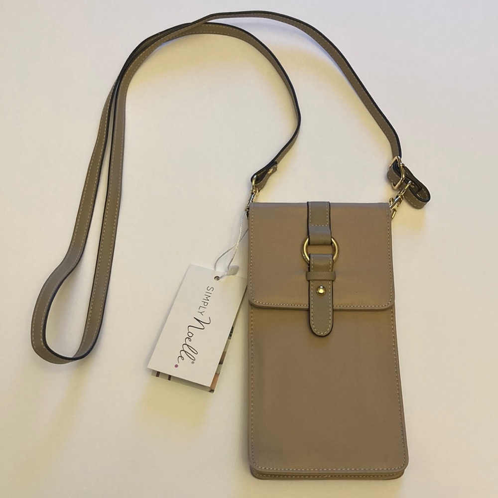 Phone Holder with screen protector and touchscreen capability khaki taupe nylon